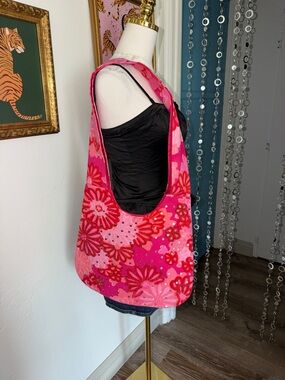 Vintage Y2K Pink Floral Tote Bag - Women Bags